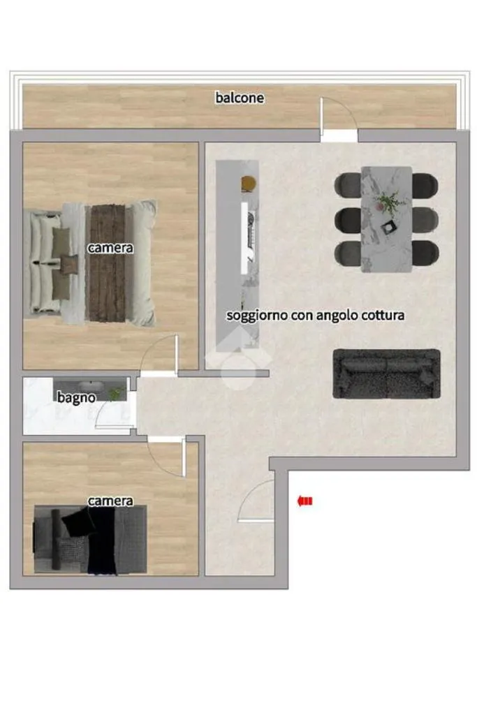 Plan - Modernised Apartment with Balcony in Campomarino