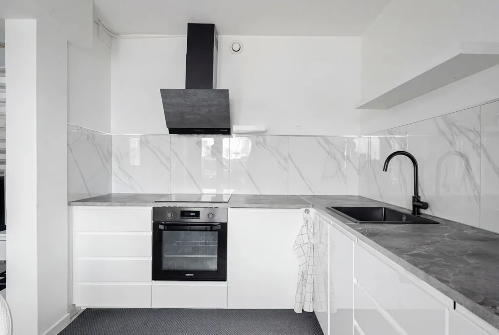 Cuisine - Two-Storey Apartment with Balcony in Bjuv