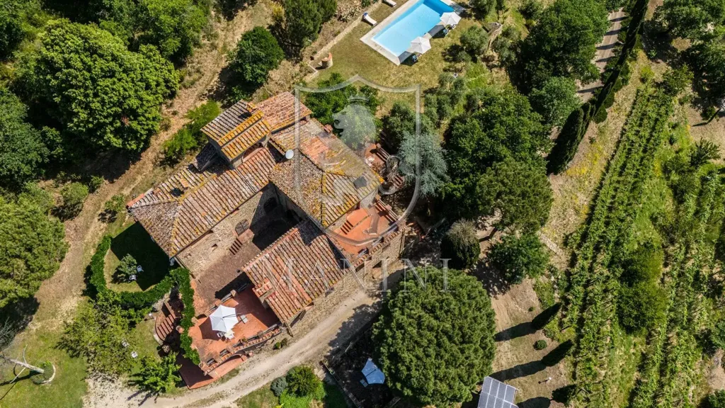 Vue aérienne - Historic Castle with Garden in Sinalunga