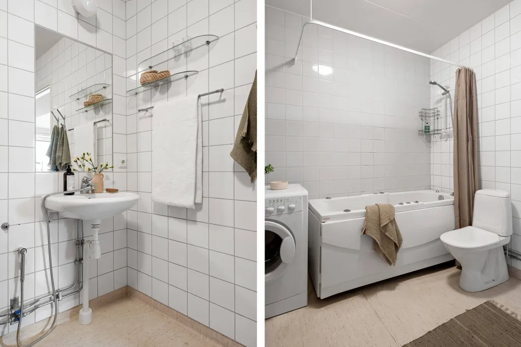 Vannitoad - Spacious 3-Bedroom Flat with Terrace in Hässelby Strand