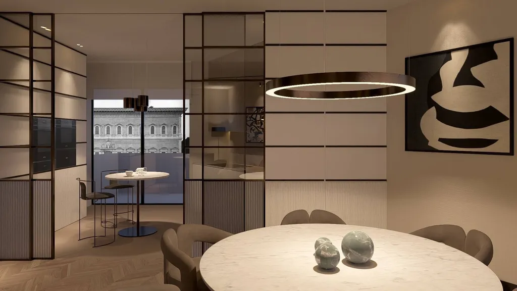 Söögituba - Modern Apartment with Balcony in Pinciano, Rome
