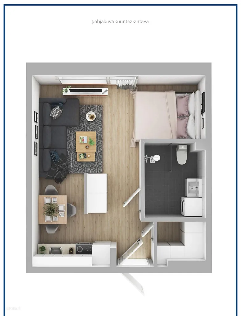 Plaan - Modern Studio Flat with Balcony in Espoo