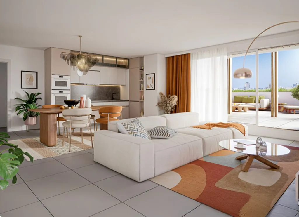 Séjour - Appartement Luxe 4 Chambres à Bordeaux