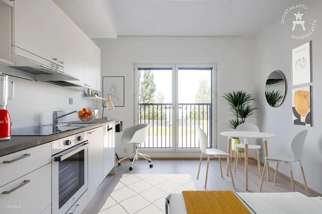 Cucina - Studio Flat with Balcony in Linnakaupunki, Turku