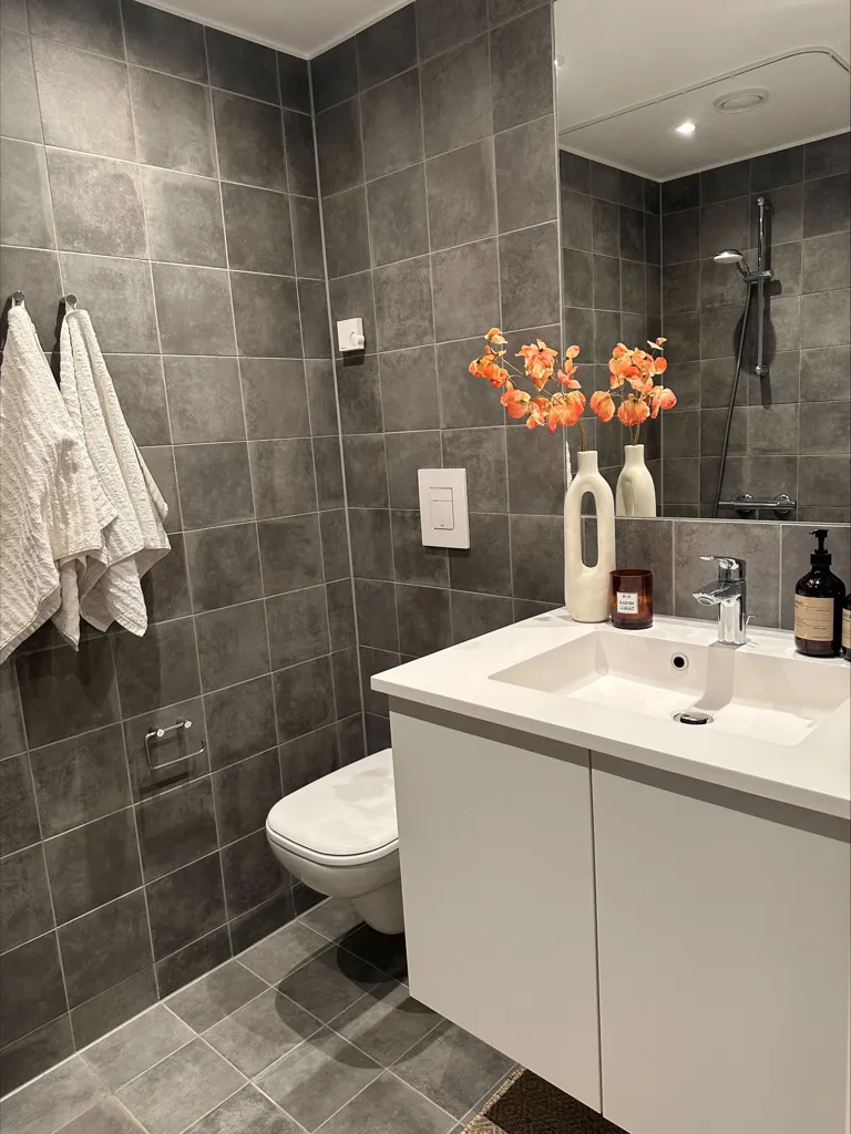 Salles de bain - 1-Bed Flat with Balcony in Risskov