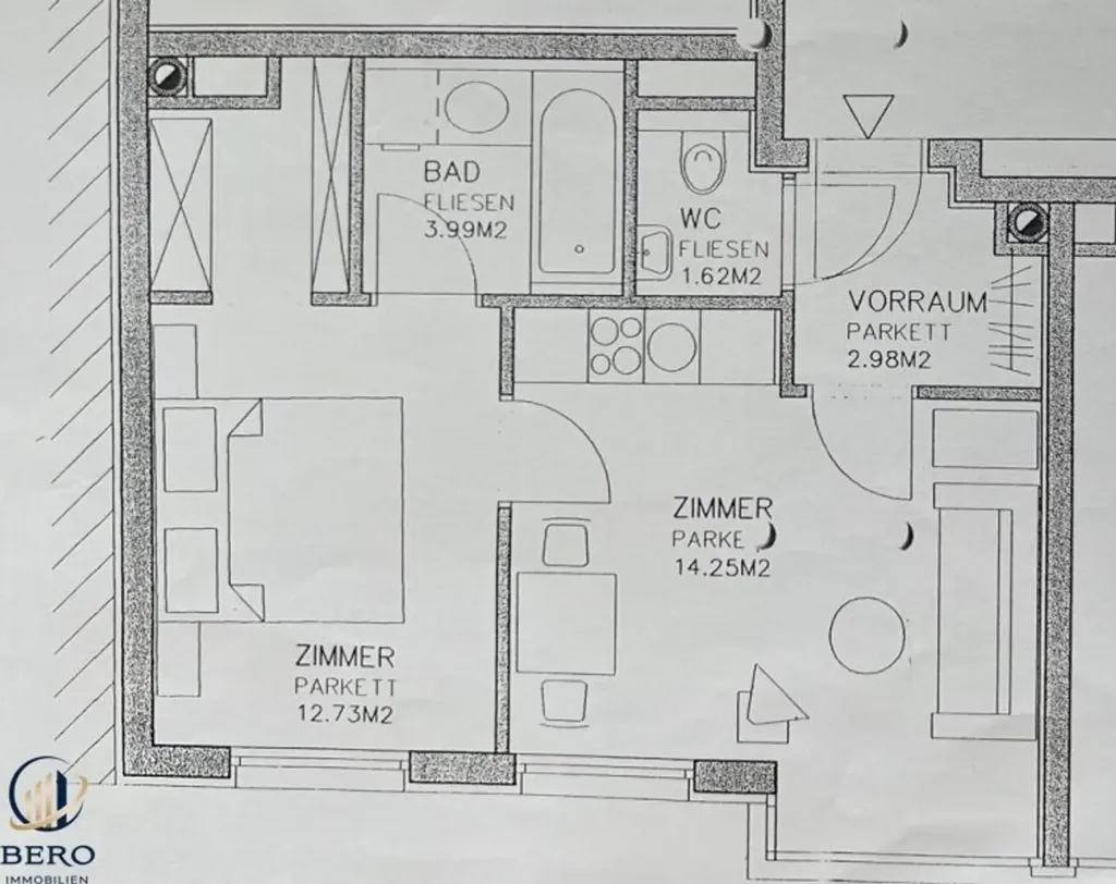 Plan - Modern Flat in Central Location, 7th District