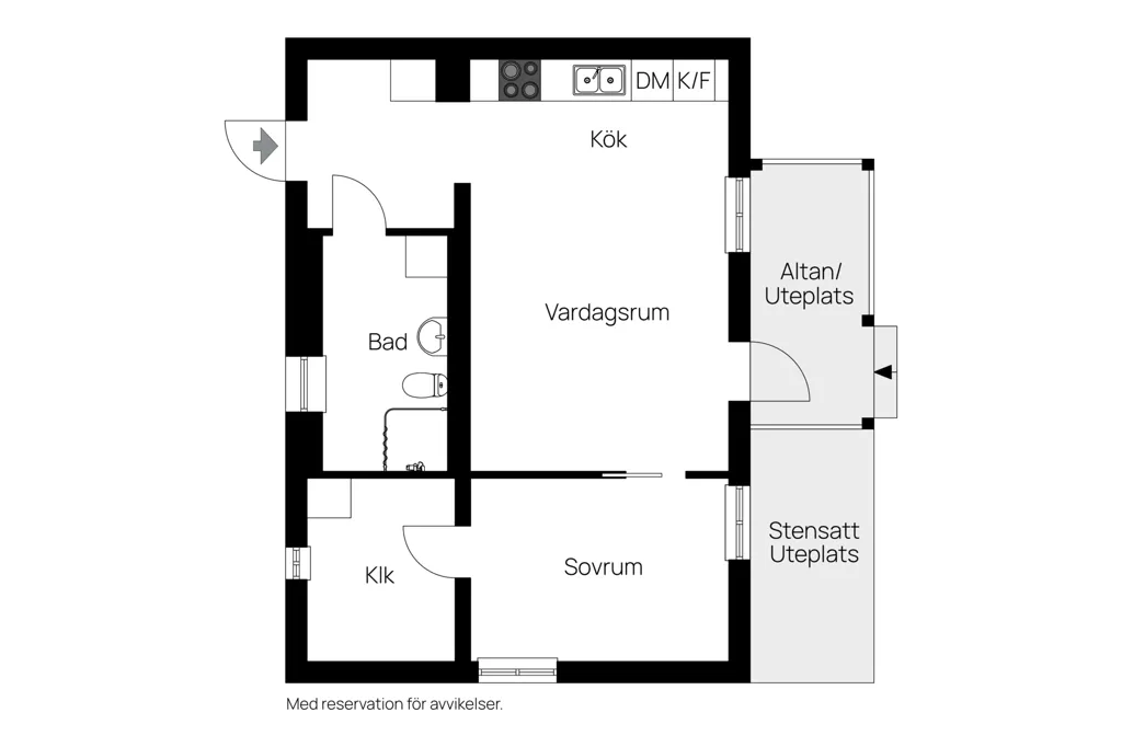 Plan - Two-Bedroom Apartment with Terrace in Galgberget