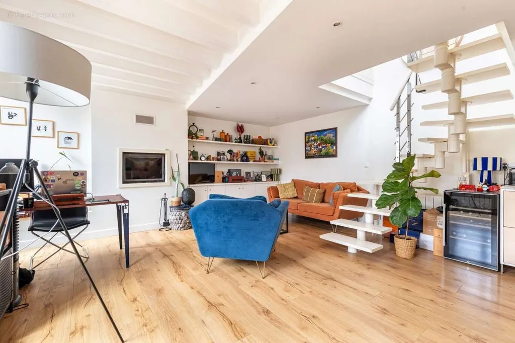 Séjour - Appartement Luxe avec Terrasse Sud à Bordeaux