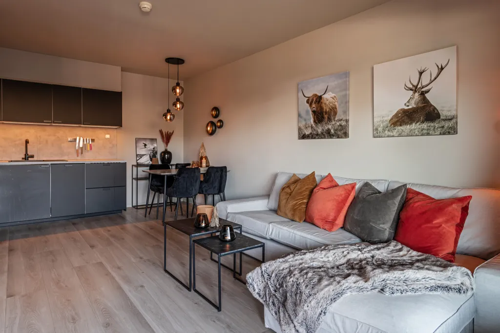 Living Room - Modernised Apartment with Terrace in Geilo