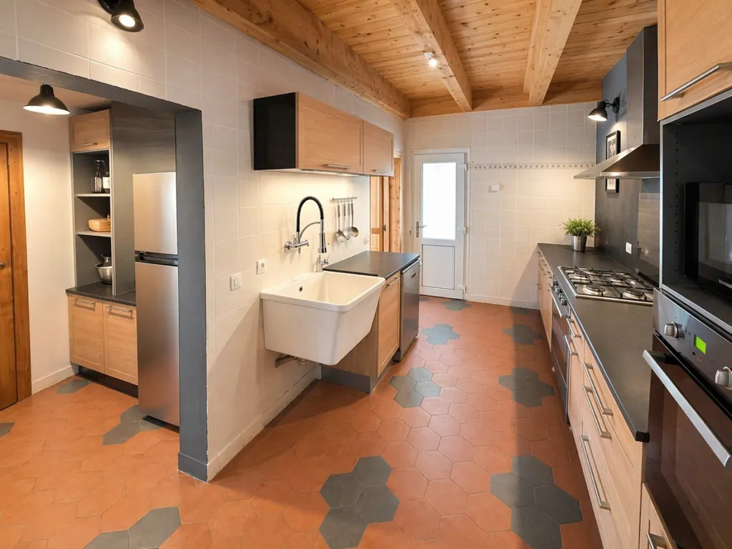 Köök - Authentic Chalet with Grange in La Giettaz