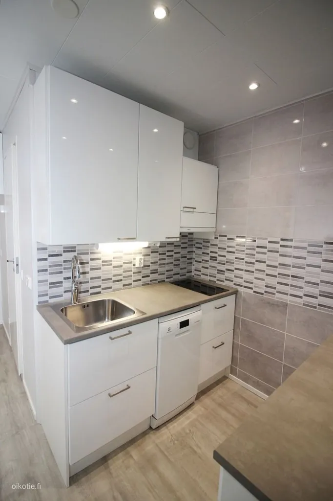 Cuisine - Renovated Studio with Balcony in Pori Centre