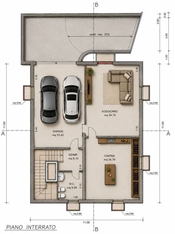 Plan - Luxury Villa with Solar Panels in Riccione