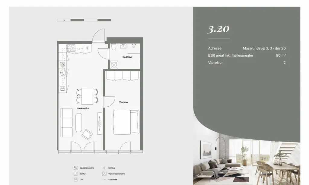 Planimetria - Apartment in Co-Op Community with Elevator in Denmark