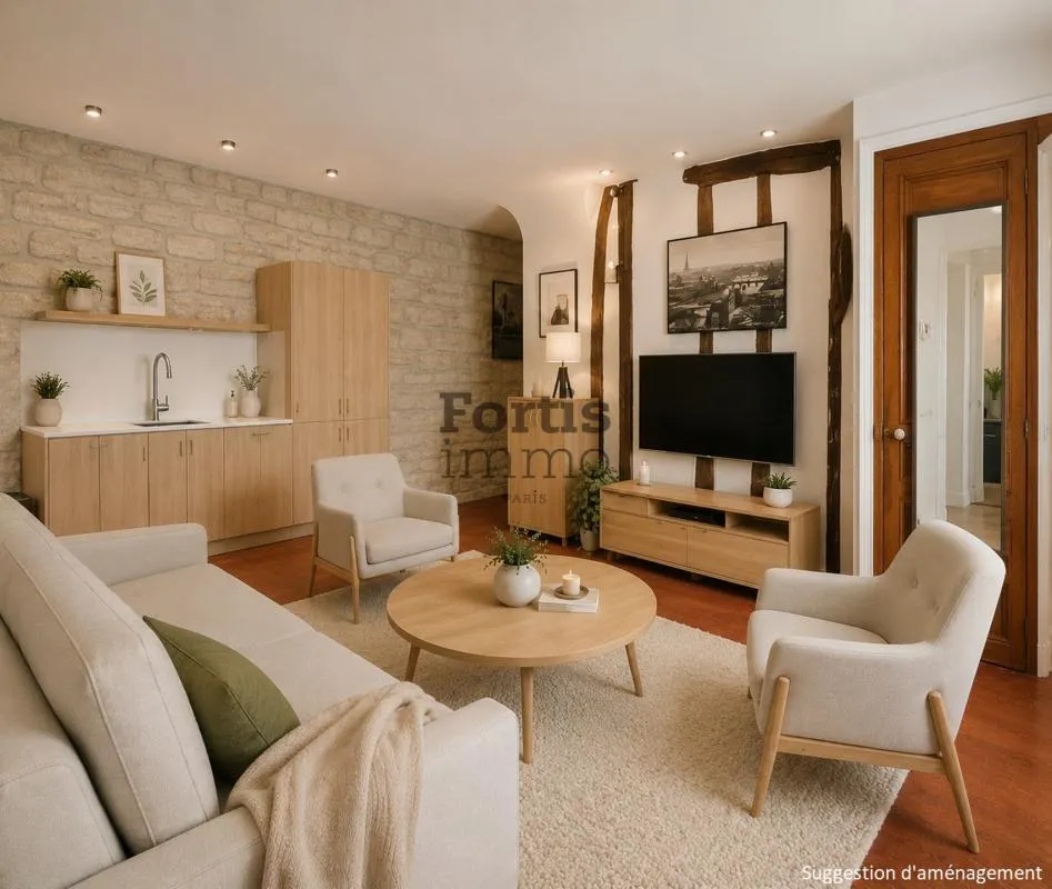 Elutuba - Studio with Exposed Stone in Paris 3