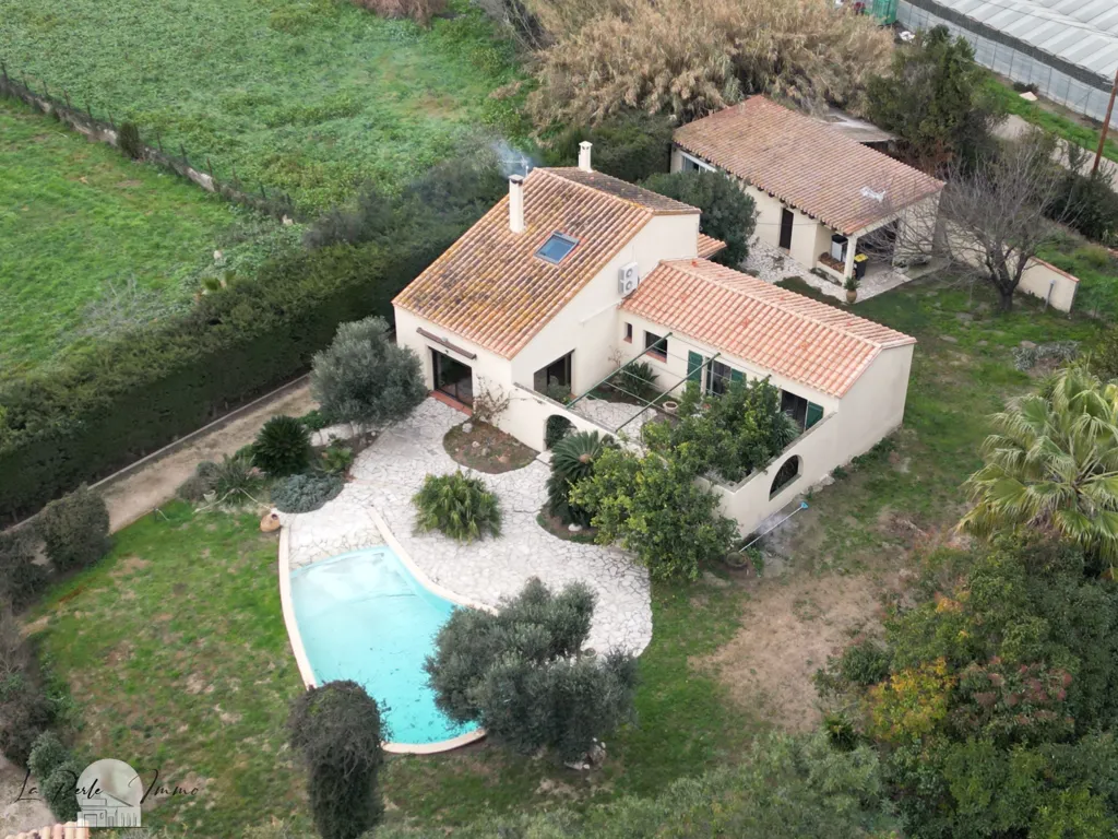 Vue aérienne - Villa de Charme avec Piscine à Perpignan
