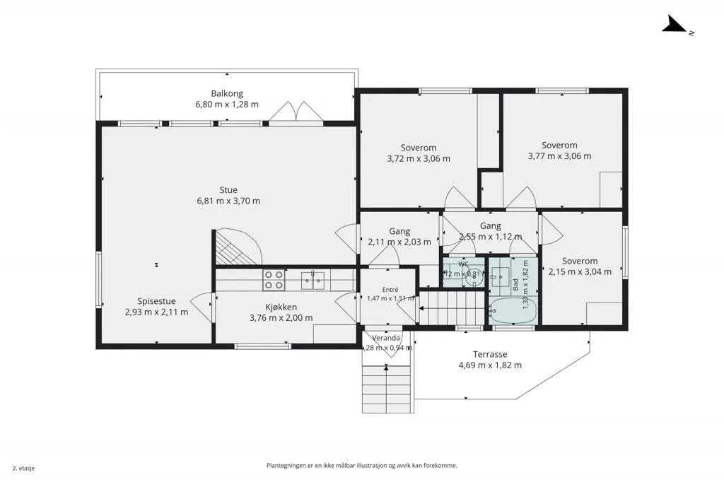 Plan - Detached House with Double Garage in Nittedal