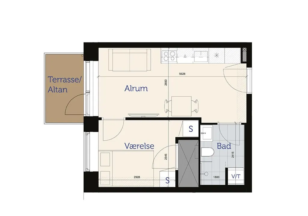 Plan - 2-Bedroom Apartment with Balcony in Risskov