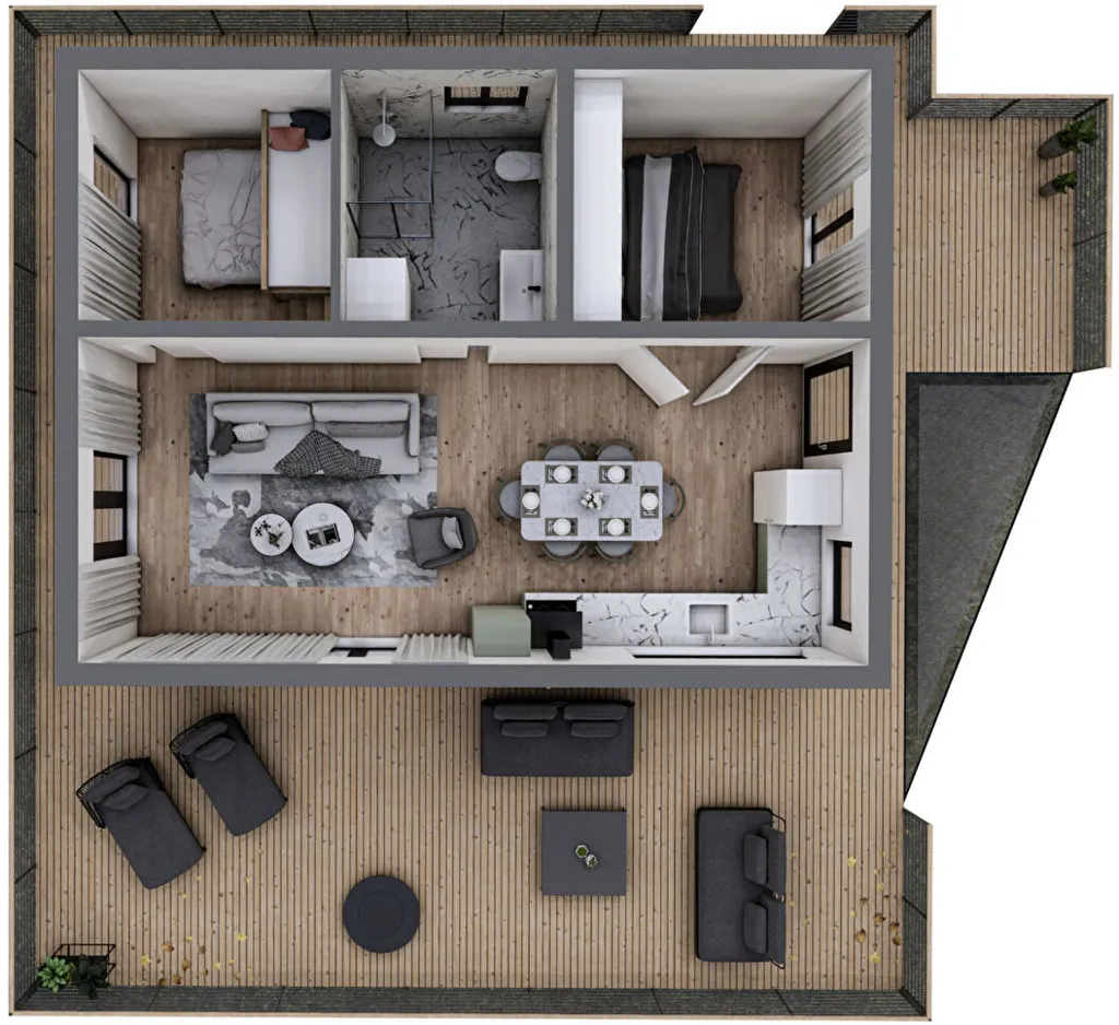 Plan - Villa en Construction avec Jardin à Firminy
