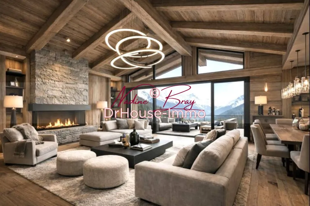 Séjour - Chalet Haut de Gamme avec Vue Montagnes à Méribel