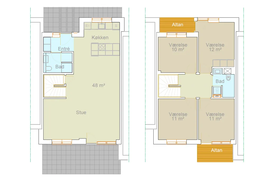 Plan - Row House with West-Facing Garden in Tranbjerg