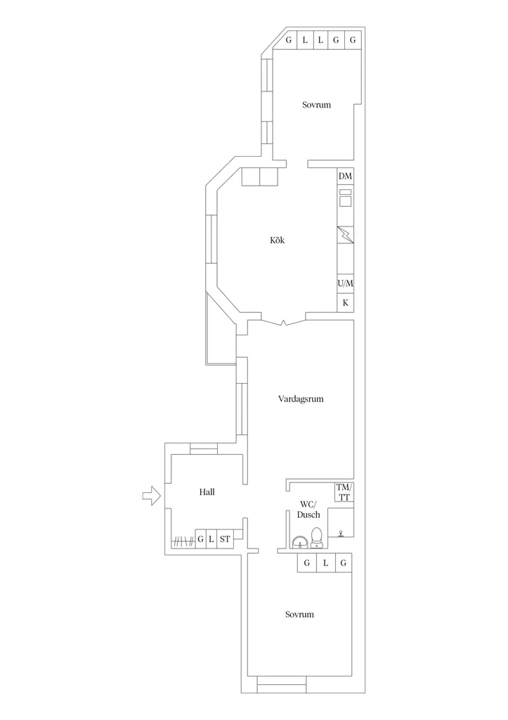 Plan - City Apartment with Balcony in Kvarnholmen