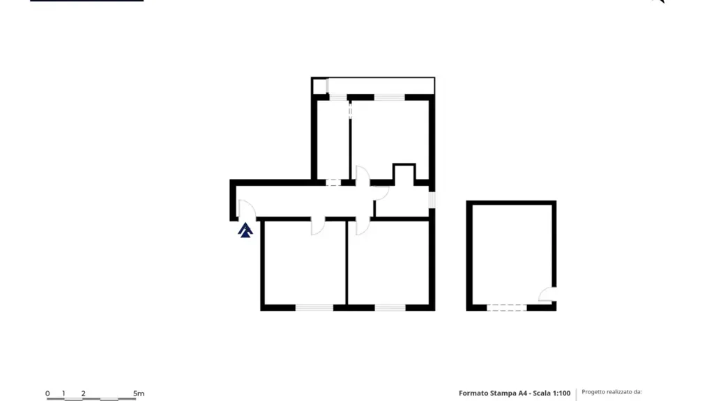 Plan - Quadrilocale with Balcony and Garage in Certaldo