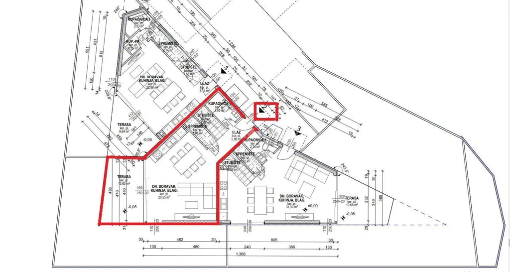 Floor Plan - Two-Bedroom Manor with Sea View in Punat
