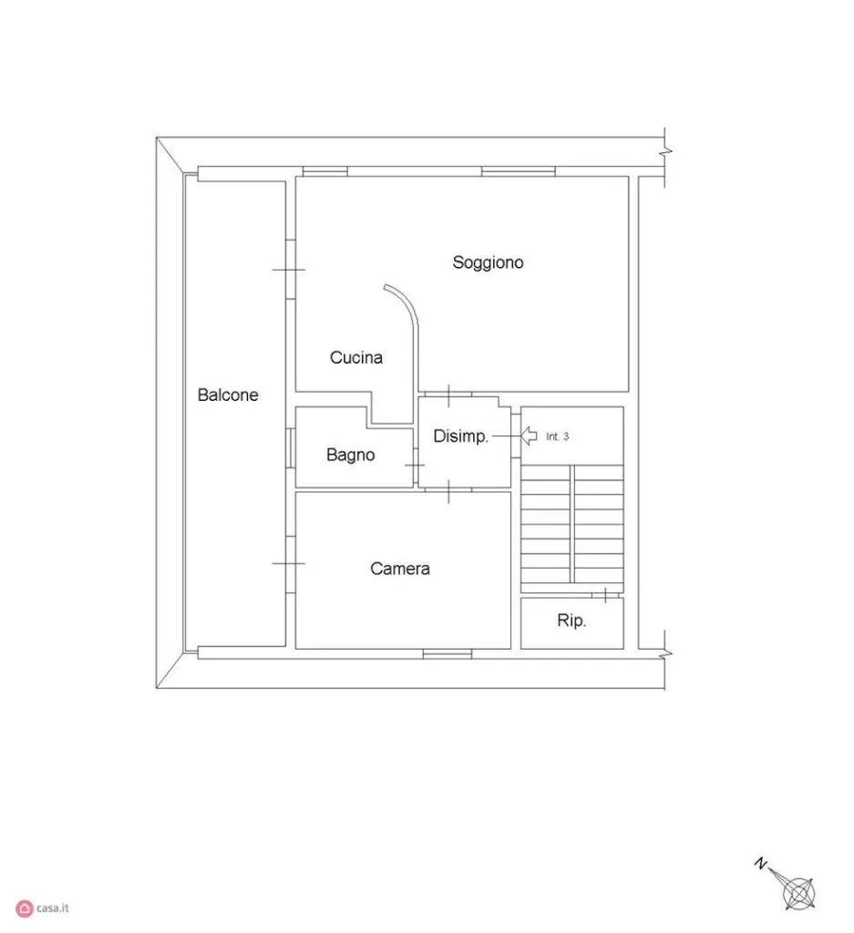 Plan - Rustic Attico with Terrazzo in Ciampino