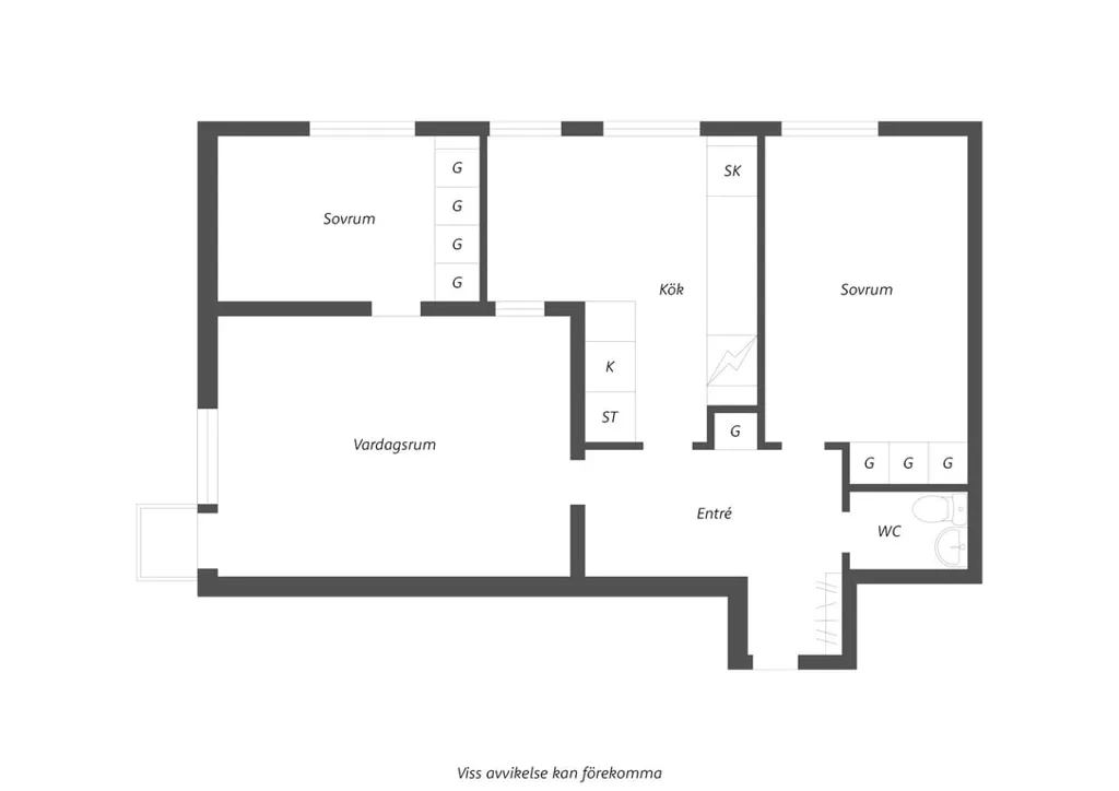 Planimetria - Ground Floor Apartment with Balcony in Knalleland