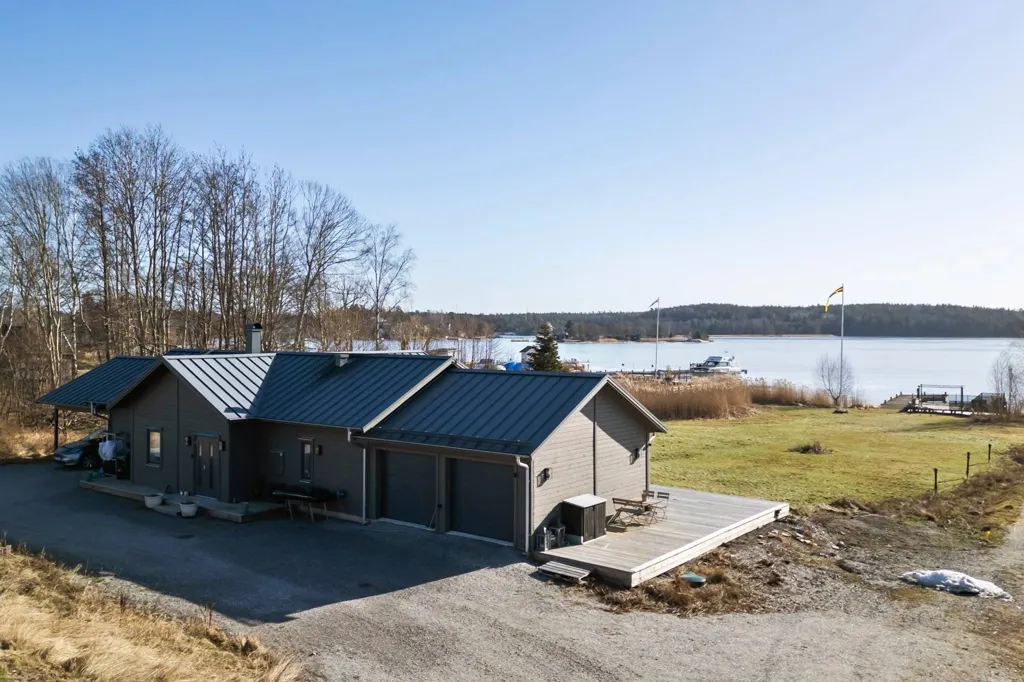 Vue aérienne - Modern Villa with Water View in Österåker