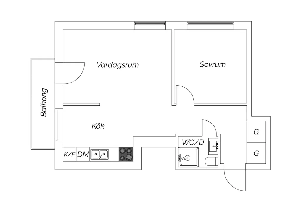 Plan - Bright Two-Bedroom with Large Balcony in Malmö