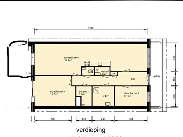 Plan - Apartment with Balcony in Utrecht