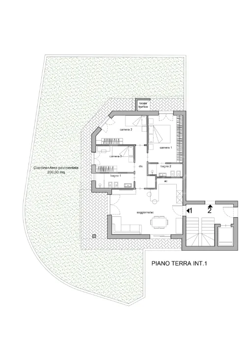 Planimetria - Contemporary Apartment with Garden in Frattocchie