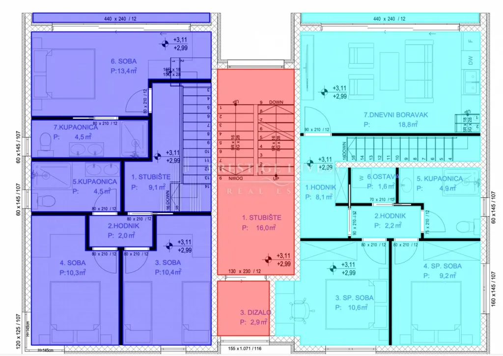 Plan - Two-Storey Apartment with Garden in Sukošan