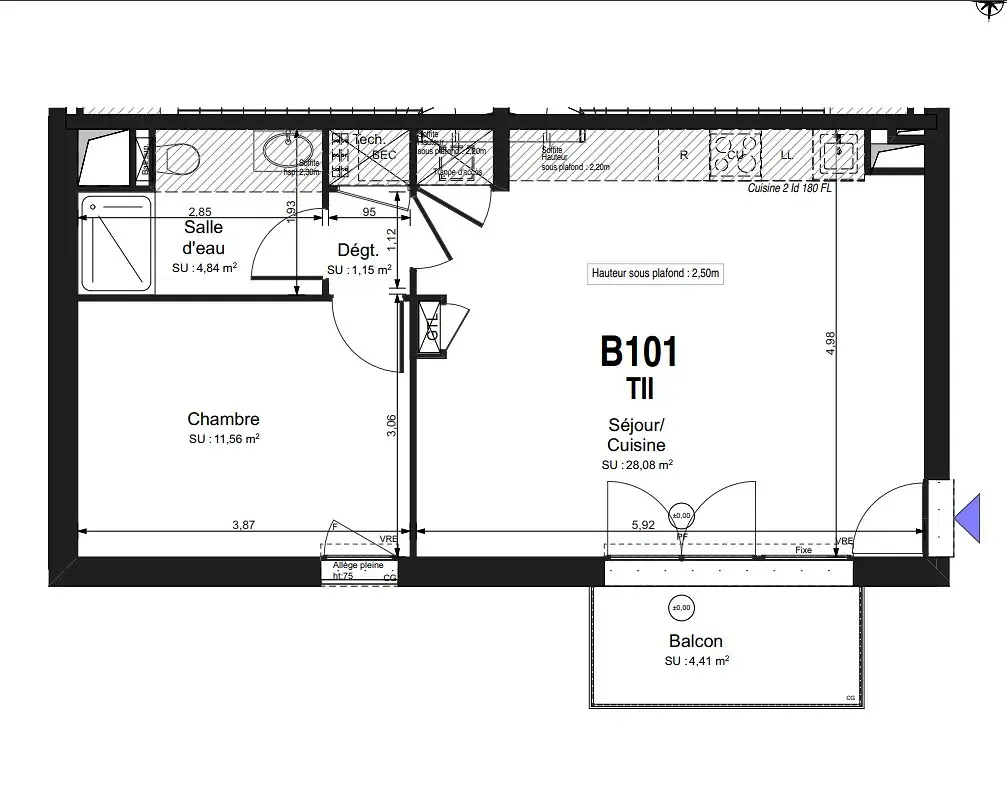 Plaan - 2-Bedroom Apartment with Balcony in Tours