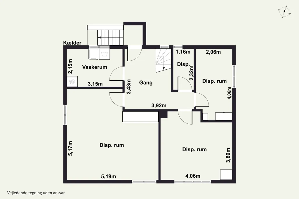 Plaan - Classical Red Brick Villa with Garden in Slagelse