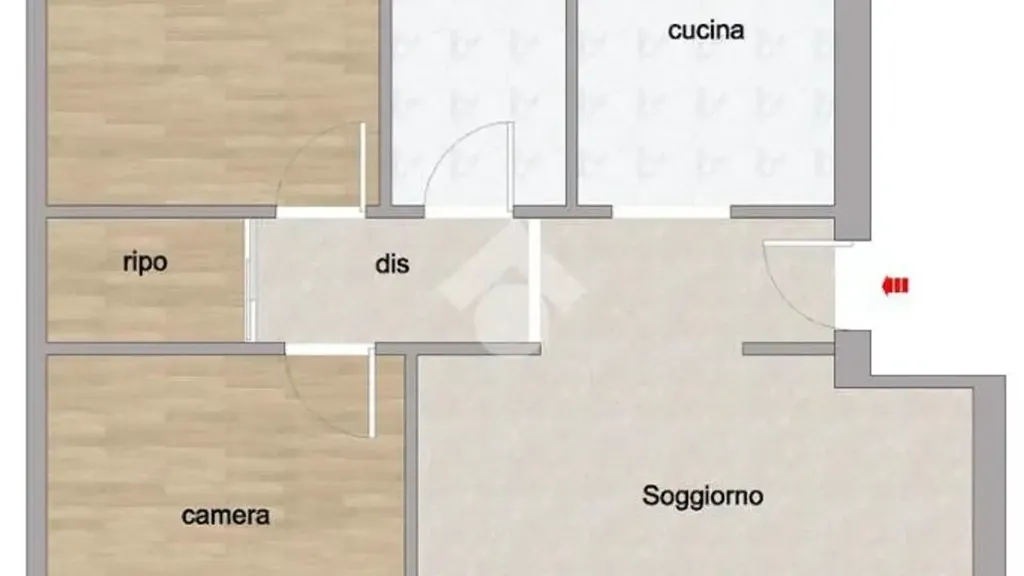 Plan - Rear-Facing Apartment with Balcony in Civitavecchia