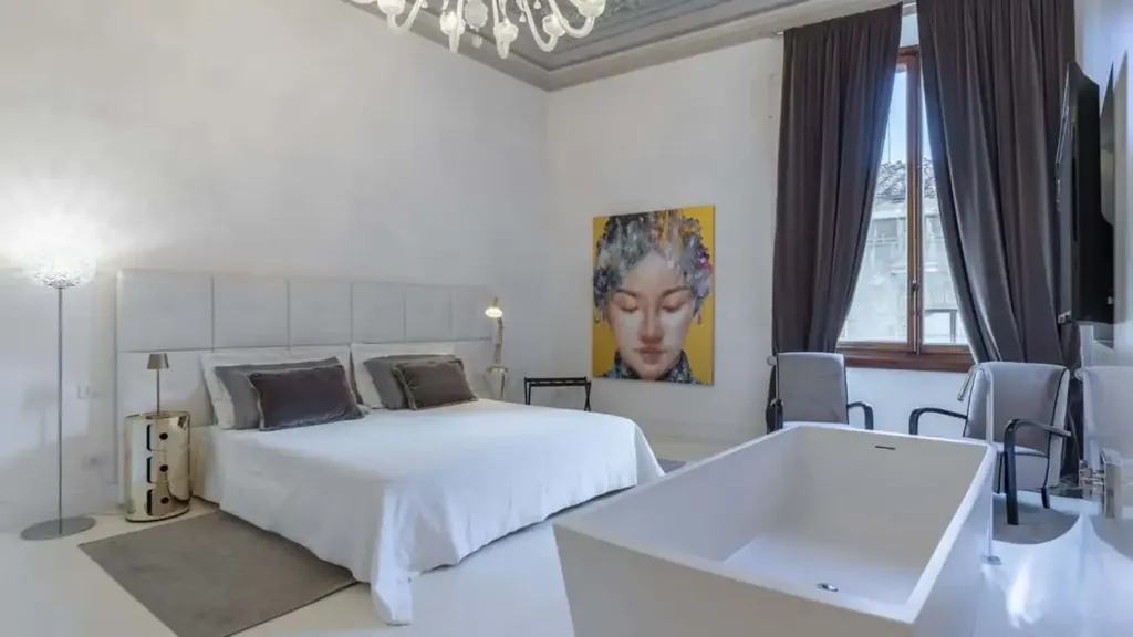 Bedrooms - Renaissance-Style Apartment with Terrace in Florence