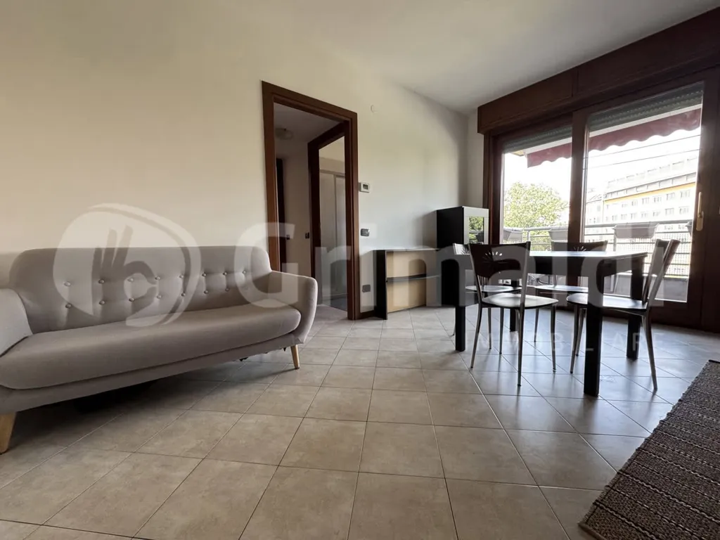 Living Room - Armed Two-Bedroom Apartment with Balcony in Milan