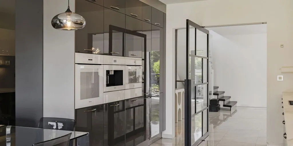 Kitchen - Contemporary Villa with Field Views in Wemmel