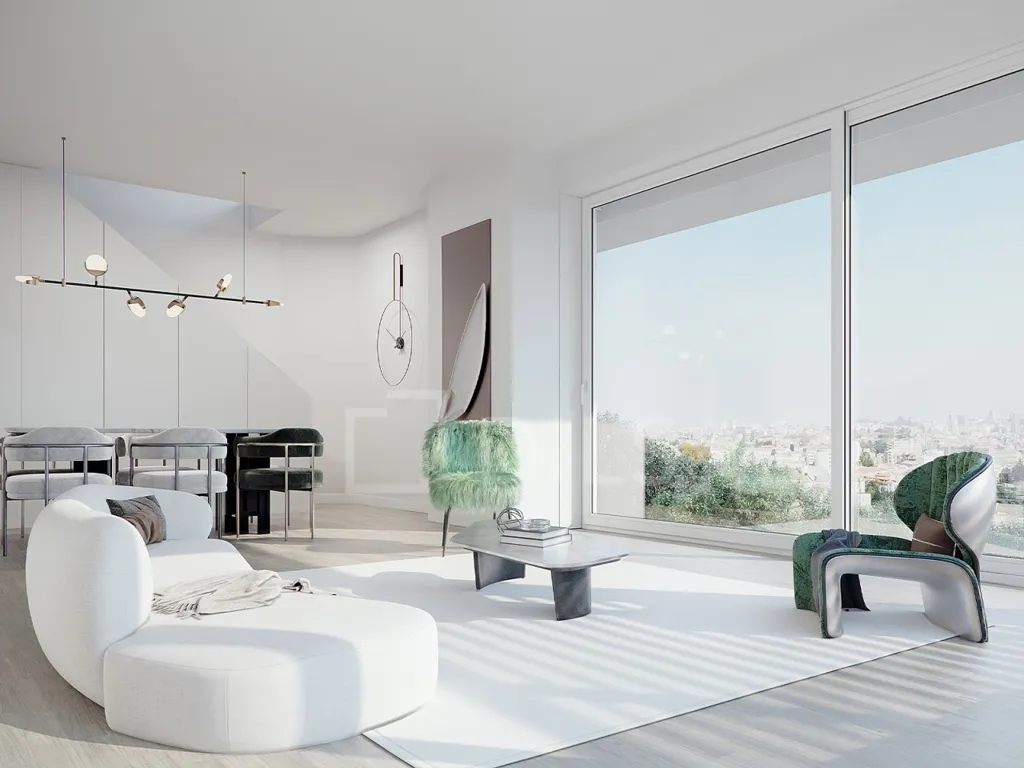 Séjour - T5 Apartment with River View in Vila Nova de Gaia