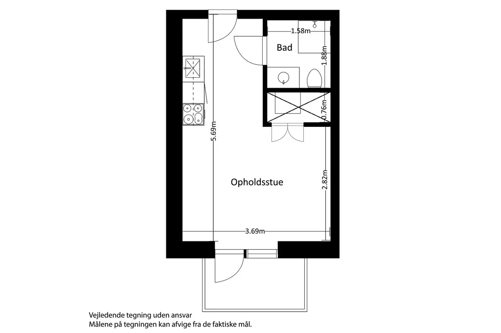 Plaan - 1-Bedroom Flat with Terrace in Risskov