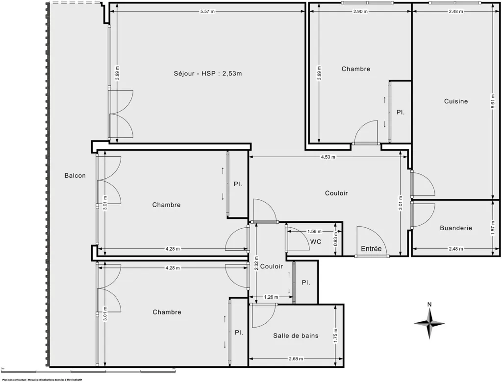 Plaan - T4 Flat with Balcony and View in Tassin