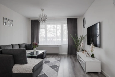 Soggiorno - Bright 3-Room Apartment with Open Plan in Oskarshamn