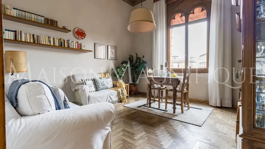 Living Room - Historic Apartment with Views in Bologna Centre