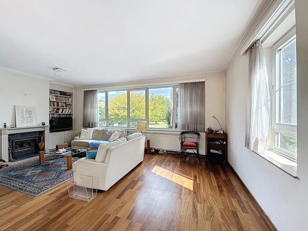 Living Room - Architectural 3-Front House with Terrace in Jette