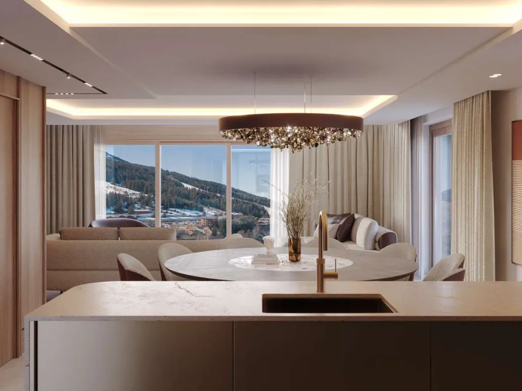 Köök - Luxury Chalet with Panoramic Views in Courchevel