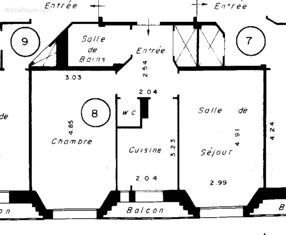 2-toaline korter asukohas Paris-17e