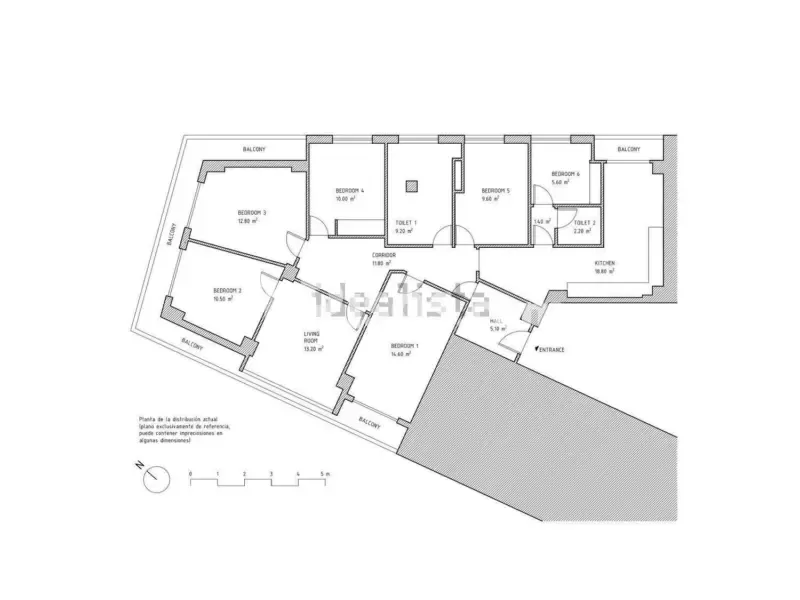 Plan - Corner Flat with Terrace in Alicante's Old Town