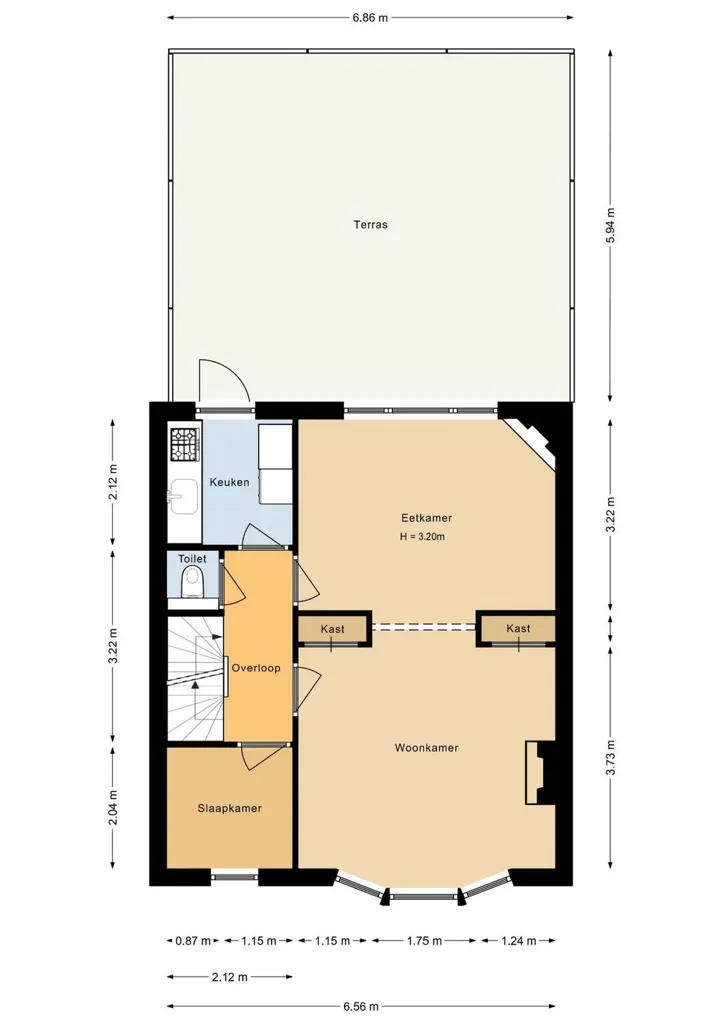 Plaan - Apartment with Terrace in Utrecht